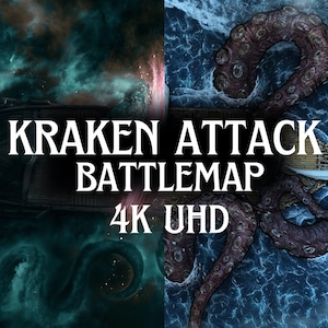RPG BATTLEMAPS Piratenschiff und Kraken-Angriff vtt dnd