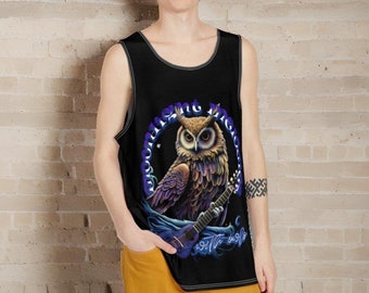 Owl Men's Tank (AOP), “Moonlight Melodies, With Owls” cool graphic tank top