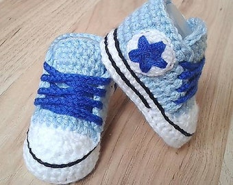 Crocheted baby sneakers, Crocheted baby shoes, Newbornshoes