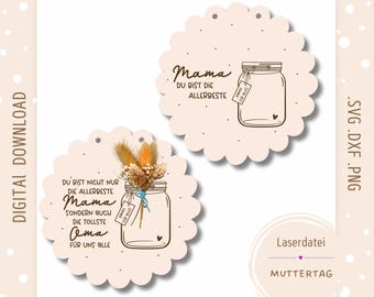 Mother's Day laser file | Birthday gift idea, Mother's Day present, flower sign, Grandma, Mother's Day SVG laser, Grandma gift, SVG favorite person