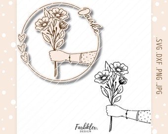 Laser file thank you | Thank you gift tag wreath gift plotter file wreath thank you laser cut digital download