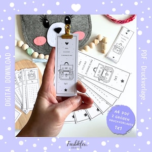 Tabella di moltiplicazione - Segnalibro PDF modello stampabile Tabella di moltiplicazione Matematica Fai da te Scuola elementare Regalo per bambini Iscrizione alla scuola per bambini