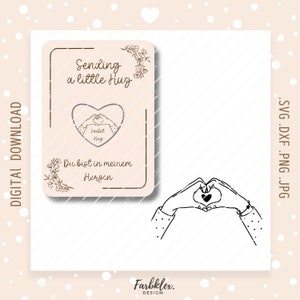 Laser file Pocket Hug | Card Heart SVG DXF PNG Gift Hug Laser Cut Pocket Hug Digital Download