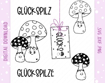 SVG lucky charm | SVG gift idea luck New Year's Eve SVG lucky mushroom laser file luck svg lucky charm New Year plotter file lucky charm