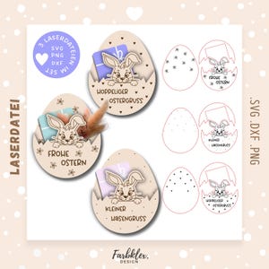 Tarjeta de regalo de Pascua en formato láser SVG, regalo en efectivo, souvenir, porta dinero de Pascua, vale de huevo de Pascua cortado con láser, archivo láser de conejo de Pascua SVG