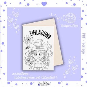 Invitation Card and Envelope / Instant Download PDF / Card and Envelope Template / Halloween Invitation / Birthday Invitation
