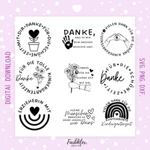 Ensemble de fichiers de traceur Adieu Kita | Adieu éducatrice de maternelle Éducatrice Kita Adieu Childminder Cricut Téléchargement numérique