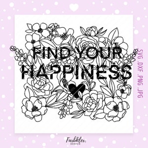 Plotterbestand Wilde bloemen | Wildflowers Geluk SVG DXF PNG Vector Snijbestand Cricut, Sublimatie Digitaal Downloaden Shirt svg Geluk