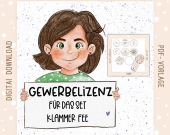 Gewerbelizenz Klammerfee | Gewerbelizenz, Farbklexdesign, Büroklammer, Lesezeichen,