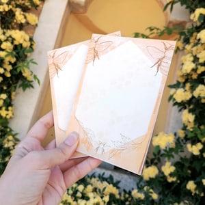 A6 Blue Notepad from our Bumblebee Collection - Bee Stationery | Handcrafted Notepad, Unique Gifts, Spring designs, Summer Stationery
