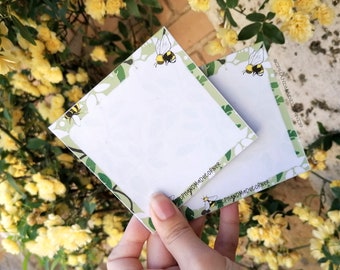 Bloc-notes vert Collection Bumblebee - Papeterie Abeille | Bloc-notes fait main, cadeaux originaux | Papeterie Printemps et Été