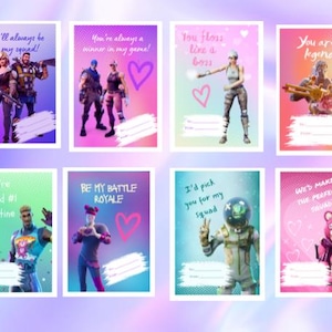Valentinstag Fort Abend Spiel thematische druckbare Karten für Lehrer, Valentinstag Schulparty, royale, für Gamer Jungen und Mädchen