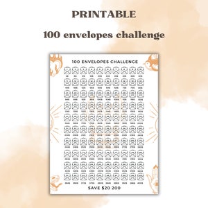 Printable 100 envelope challenge bundle, savings challenge, savings tracker, money savings challenge, budget planner, digital download