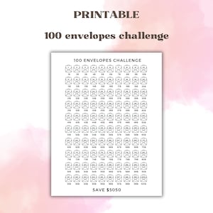 Printable 100 envelope challenge bundle, savings challenge, savings tracker, money savings challenge, budget planner, digital download