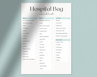 Hospital Bag Checklist | Birth Bag Checklist