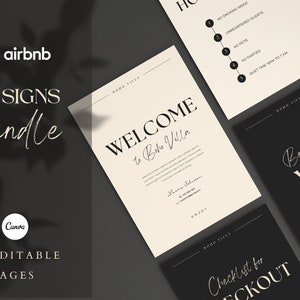 Airbnb Welcome Sign | Airbnb Sign Bundle | Vacation Rental Signs | Editable Airbnb Template | Airbnb Welcome Book