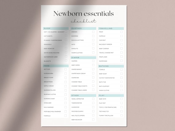 New Born Essentials Checklist | Newborn Must Haves |  Baby Essentials List  | Nursery Checklist