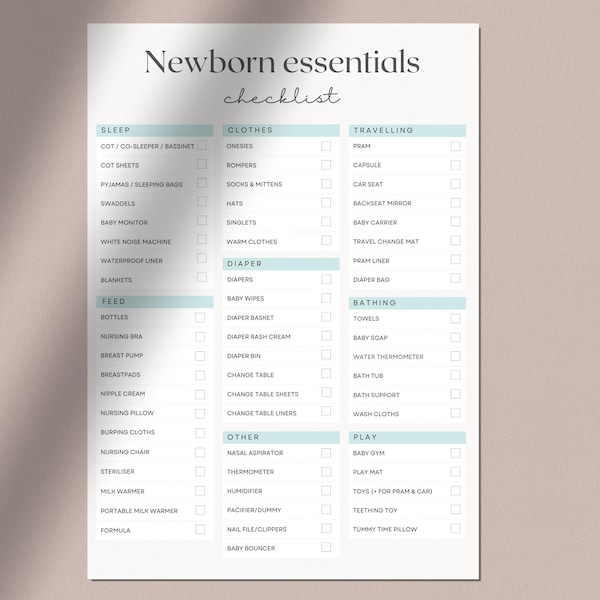 New Born Essentials Checklist | Newborn Must Haves |  Baby Essentials List  | Nursery Checklist