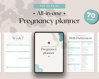 All-in-one Pregnancy Planner | Pregnancy Journal | Digital Planner | Printable Journal