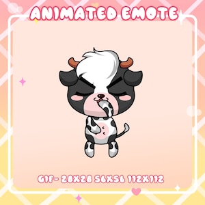 Happy Dance Dairy Cow Animated Twitch Emote, Animated Happy Dancer Cow Twitch Discord Youtube Emote, Dancing Cow Animated Emote For Streamer
