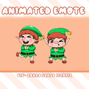 Dancing Elf 2 Animated Emote For Christmas, Happy Dance Elf 2 Animated Twitch Discord Emote, Funny Dancer Elf Christmas Animated Emote