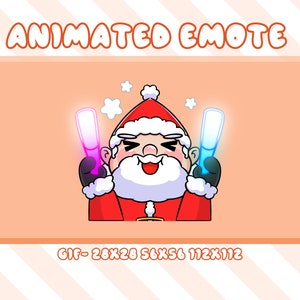 Saber Light Dance Santa Animated Emote, Christmas Animated Light Dance Santa Twitch Discord Youtube Emote, Santa Animated Emote For Streamer
