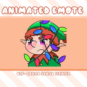 Elf Animated Emote For Christmas, Elf Animated Twitch Discord Youtube Emote, Elf Christmas Animated Emote For Streamer
