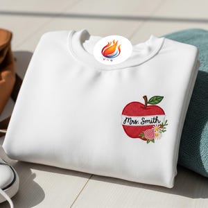 Personalized Teacher Embroidered Sweatshirt: Custom Name Crewneck Gift