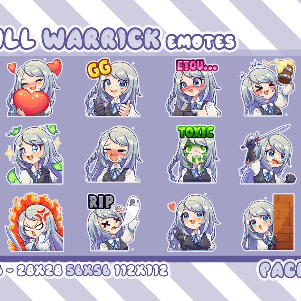 12x Jill Warrick Final Fantasy XVI Twitch Static Emotes Pack, Twitch Jill Warrick Emotes Pack For Streamer, Jill Warrick Pack Bundle Emotes