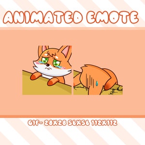 Fox Slam Animated Twitch Emote, Animated Slam Fox Twitch Discord Youtube Animated Emote, Kawaii Fox Slam Animated Emote For Streamer, Gamer
