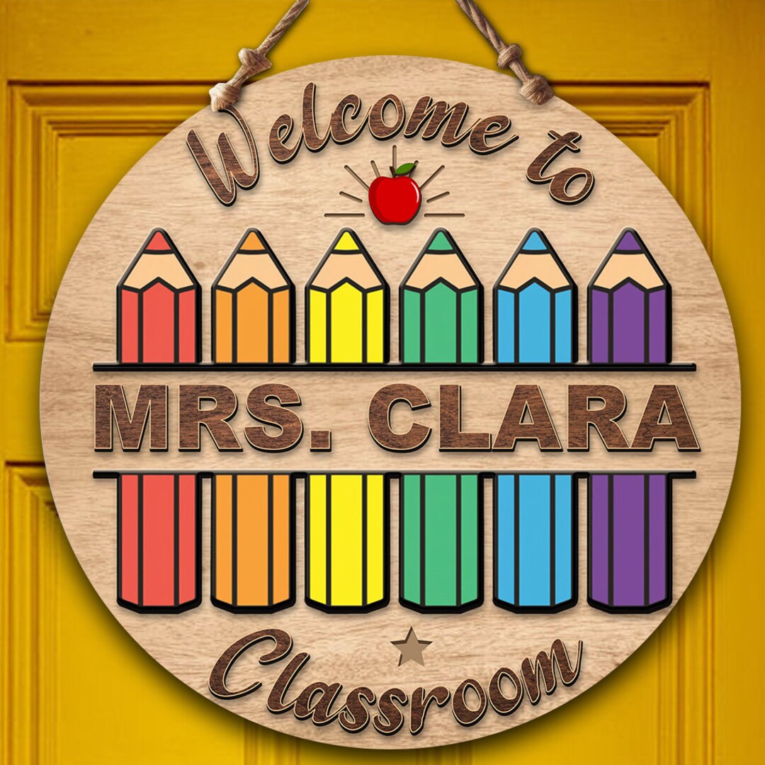 Personalized Teacher Door Hanger: Custom Classroom Welcome Sign - Etsy