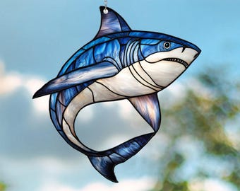 Acrylic Shark Window Hanging: Beach Decor Ornament