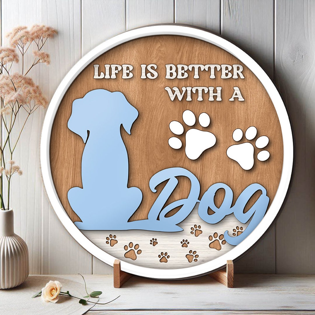 Personalized Dog Mom Metal Sign - Gift Idea For Dog Lovers - Life Is Better With Dogs