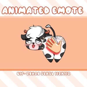 Ahegao-emote, klap koe hart kont Ahegao geanimeerde Twitch-emote, grappige koe geanimeerde Twitch Discord-emote