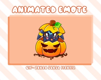 Halloween Middle Finger Umbreon Animated Emote, Animated Pumpkin Umbreon Twitch Discord Emote, Pumpkin Umbreon Animated Emote For Streamer