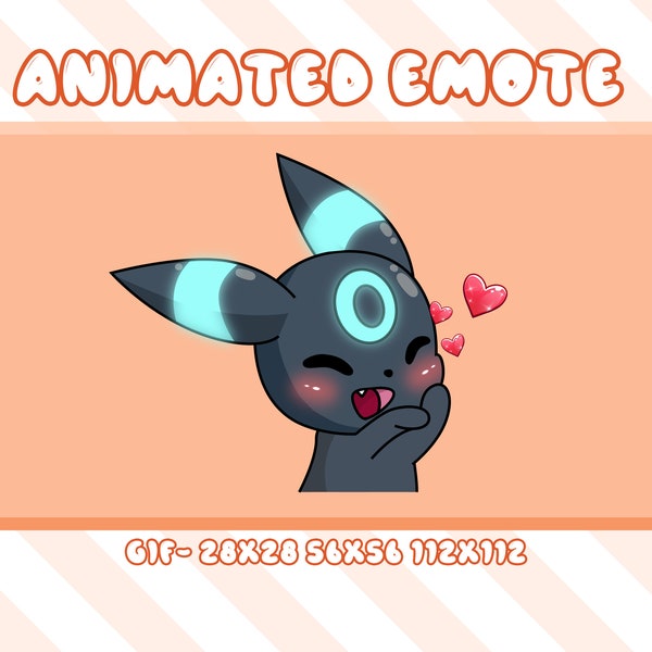 Mignon Love Kiss Shiny Umbreon Animé Twitch Emote, Animé Shiny Umbreon Kiss Discord Emote, Funny Kiss Shiny Umbreon Emote Pour Gamer