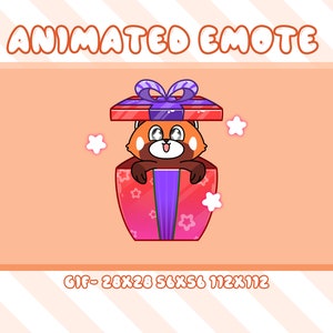 Gift Red Panda Animated Emote: Twitch, Discord, Youtube