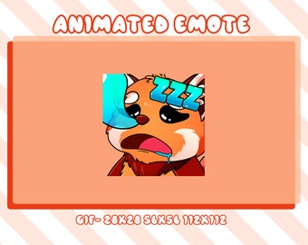 Sleeping Red Panda Animated Emote, Animated Sleeping Red Panda Twitch Discord Youtube Emote, Red Panda Animated Emote For Streamer, Gamer