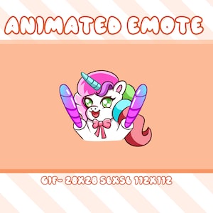 Emote animata con unicorno luminoso: Twitch, Discord, Youtube (GIF)