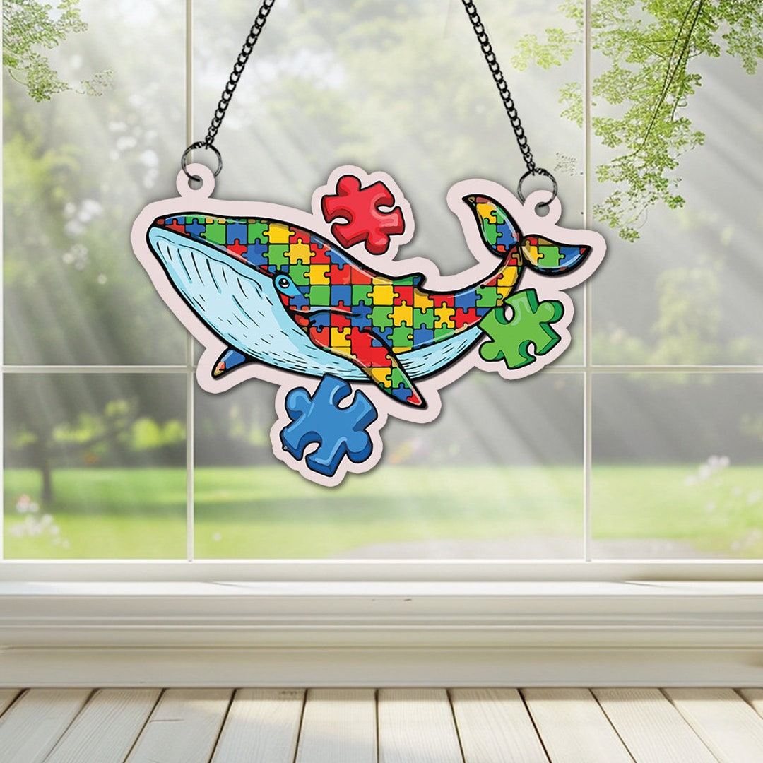 Autism Awareness Whale Window Hanging: Special Education Gift - Etsy