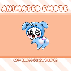 Gesto animado de panda con palmada en el trasero, emoticono animado de panda con twerking para Twitch, Discord y Youtube, emoticono animado de panda con palmada en el trasero para streamer