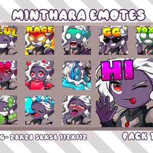 12x Minthara Baldur's Gate 3 Twitch Static Emotes Pack, Twitch Minthara Emotes Pack For Streamer, Youtuber, Minthara Pack Emoji Bundle Emote
