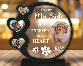Personalized Pet Memorial Photo Frame: Custom Dog Loss Gift, Wooden Keepsake