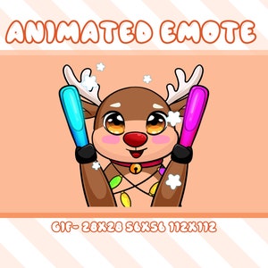 Light Dance Reindeer Animated Twitch Emote, Christmas Reindeer Animated Twitch Discord Emote, Dancer Reindeer Animated Emote For Streamer