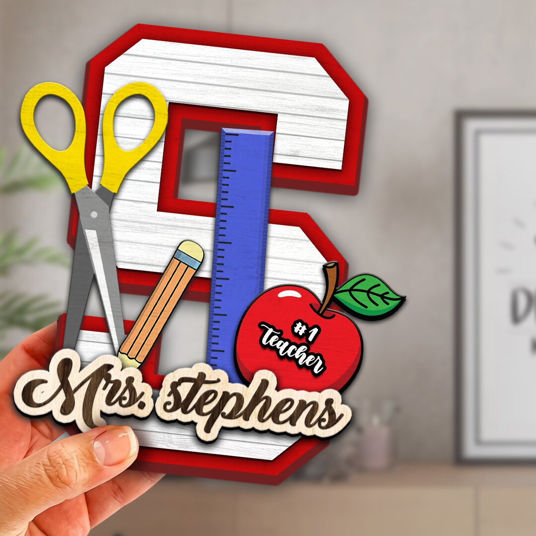 Personalized Teacher Wooden Door Sign: Custom Classroom Decor - Etsy