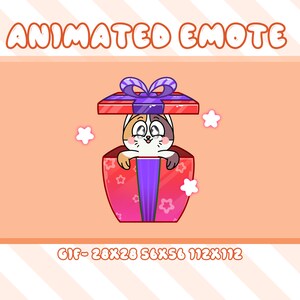 Gift Cat Animated Twitch Emote: Surprise Streamer Emote