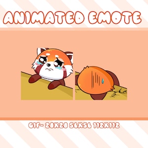 Gesto animado de Panda rojo Slam, Gesto animado de Panda rojo Slam Twitch Discord Youtube, Gesto animado de Panda Slam para transmisores, jugadores