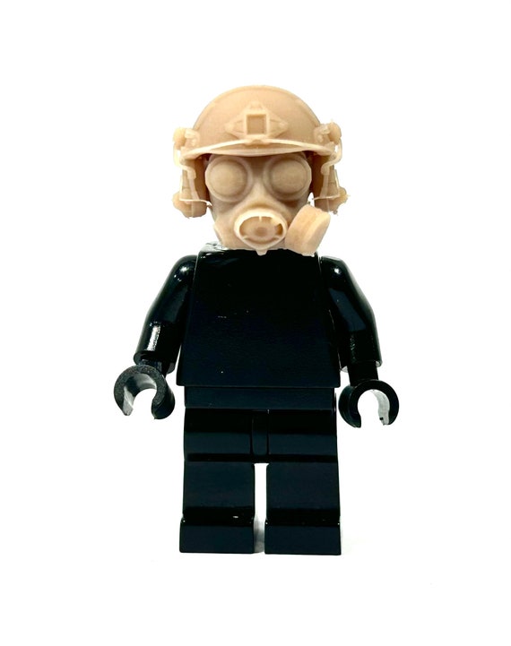 Brickraidz Complete Head With Gasmask V1 and Fast Helmet for