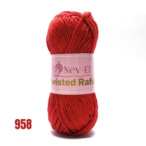 Nevel Twisted Raffia Yarn – Soft Washable Raffia for Crochet Bags, Summer Hats, Basket Weaving, Paper Look Cotton Yarn