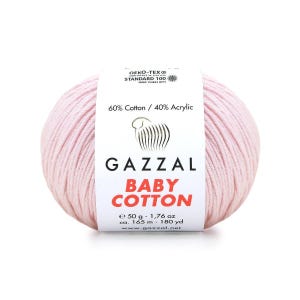 Gazzal Baby Cotton – Lightweight Soft Yarn for Babies & Kids | 50g, 165m